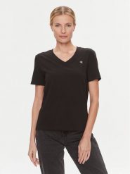 Calvin Klein Jeans T-Shirt Embro Badge J20J222560 Czarny Regular Fit. Czarne t-shirty Calvin Klein Jeans, xxs, bez wzorów, z bawełny, bez kołnierzyka, bez ramiączek. Za 89.99 zł.