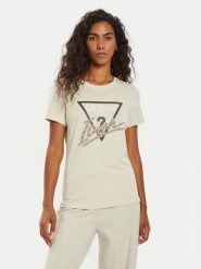 Guess T-Shirt W4BI20 I3Z14 Beżowy Regular Fit. Brązowe t-shirty Guess, xs, z aplikacjami, z bawełny, bez kołnierzyka, bez ramiączek. Za 139.99 zł.