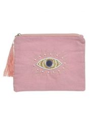 BLE Kopertówka w kolorze jasnoróżowym - 22 x 18 x 1 cm rozmiar: onesize. Różowe kopertówki BLE, z aplikacjami, z bawełny, bez dodatków. Za 46.95 zł.