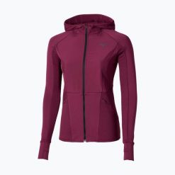 Kurtka do biegania damska Mizuno Active Warm Hybrid Full Zip Hooded. Fioletowe kurtki do biegania Mizuno, bez wzorów, bez kaptura, do biegania. Za 229.99 zł.