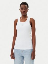 Liu Jo Top WA5367 J0295 Biały Regular Fit. Białe topy Liu Jo, xl, bez wzorów, z bawełny, bez kołnierzyka, bez ramiączek. Za 189.99 zł.