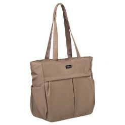 Shopperka beżowa Peterson PTN CTY-14. Brązowe shopper bag Peterson, bez wzorów, z nylonu, eleganckie, na ramię, duże, bez dodatków. Za 89.99 zł.