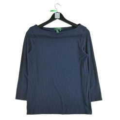 Second life - Damski sweter w kolorze granatowym - Stan bardzo dobry. Niebieskie swetry Ralph Lauren, bez wzorów, sportowe, bez ramiączek. Za 101.48 zł.