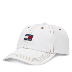Czapka z daszkiem Tommy Jeans. Czapki z daszkiem Tommy Jeans, bez wzorów, z jeansu. Za 99.99 zł.
