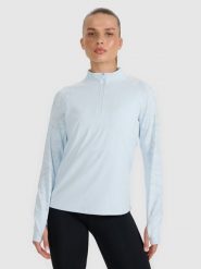 4F Bluza do biegania regular szybkoschnąca damska - niebieska XL. Niebieskie bluzy bez kaptura 4f, xl, bez wzorów, z materiału, bez kaptura, do biegania. Za 199.99 zł.