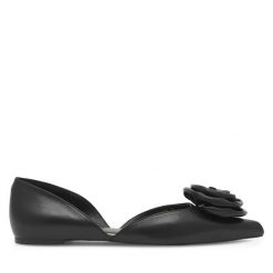 Baleriny Eva Minge. Czarne baleriny Eva Minge, bez wzorów, bez obcasa, bez zapięcia. Za 279.99 zł.