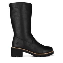 Kozaki Remonte. Czarne kozaki Remonte, bez wzorów, bez obcasa, na słupku, bez zapięcia. Za 399.00 zł.