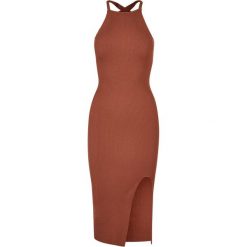 Womens/Ladies Rib Knit Cross Back Midi Dress. Czarne sukienki Urban Classics, xl, bez wzorów, sportowe, bez kołnierzyka, bez ramiączek, midi, sportowe. Za 255.99 zł.