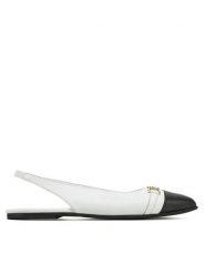 TWINSET Sandały 251GCJ026 Biały. Białe sandały Twinset, bez wzorów, ze skóry, bez obcasa, na płaskiej podeszwie, bez zapięcia. Za 839.99 zł.