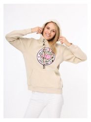 Zwillingsherz Bluza "Kelly" w kolorze jasnobrązowym rozmiar: L/XL. Brązowe bluzy Zwillingsherz, l, bez wzorów, z bawełny, bez ramiączek, z kapturem. Za 193.70 zł.