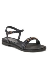 Lasocki Sandały RST-4876-02 Czarny. Czarne sandały Lasocki, bez wzorów, ze skóry, bez obcasa, na płaskiej podeszwie, bez zapięcia. Za 169.99 zł.