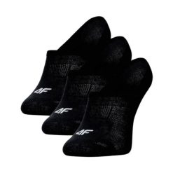 Skarpety damskie 4F 3-pack no-show. Czarne skarpetki 4f, z aplikacjami, z bawełny. Za 42.99 zł.