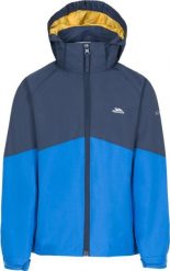 2058 Kurtka przeciwdeszczowa colour-block, zdejmowany kaptur. Niebieskie kurtki Trespass, m, bez wzorów, z materiału. Za 245.99 zł.