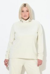 Damskie Bluza stójka długi rękaw otwory na kciuki antybakteryjna. Brązowe bluzy z kapturem Ulla Popken, plus size, bez wzorów, z elastanu, bez kaptura. Za 279.99 zł.