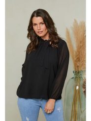 Curvy Lady Bluzka w kolorze czarnym rozmiar: 40/42. Czarne bluzki Curvy Lady, bez wzorów, klasyczne, bez kołnierzyka, bez ramiączek. Za 86.78 zł.