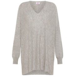 Sweter Deha Sweter Z Dekoltem W Serek Z Mieszanki Wełny Damskie. Szare swetry Deha, m, bez wzorów, z kaszmiru, eleganckie, bez ramiączek. Za 488.99 zł.
