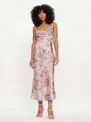 Guess Sukienka koktajlowa W3GK85 WD8G2 Różowy Regular Fit. Czerwone sukienki Guess, xxl, z aplikacjami, z syntetyku, wizytowe, bez kołnierzyka, bez ramiączek. Za 349.99 zł.