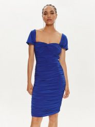 NORMA KAMALI Sukienka koktajlowa KK1243PL812805 Niebieski Slim Fit. Niebieskie sukienki Norma Kamali, s, bez wzorów, z syntetyku, wizytowe, bez kołnierzyka, bez ramiączek. Za 659.99 zł.