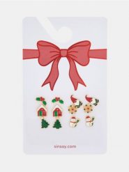 Kolczyki z motywem świątecznym 6 pack - wielobarwny. Kolczyki Sinsay. Za 12.99 zł.