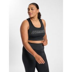 Damski biustonosz sportowy Hummel TE Curvy Plus. Czarne biustonosze sportowe Hummel, bez wzorów, na fitness i siłownię. Za 140.00 zł.