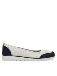 Clara Barson Baleriny WYL3650-1 Biały. Białe baleriny Clara Barson, bez wzorów, ze skóry, bez obcasa, bez zapięcia. Za 79.99 zł.