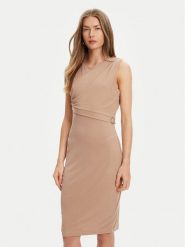 Guess Sukienka codzienna W5YK27 KAQL2 Brązowy Regular Fit. Brązowe sukienki Guess, na co dzień, xs, z aplikacjami, bez kołnierzyka, bez ramiączek, proste. Za 439.99 zł.