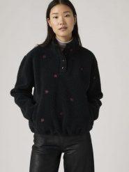 Levi's Bluza polarowa w kolorze czarnym rozmiar: M. Czarne bluzy bez kaptura Levi's, m, bez wzorów, z polaru, bez kaptura. Za 168.46 zł.