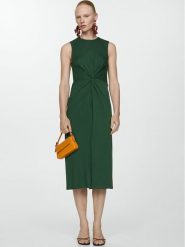 Mango Sukienka codzienna Fertina 77000368 Zielony Regular Fit. Zielone sukienki Mango, na co dzień, xxs, bez wzorów, z bawełny, bez kołnierzyka, bez ramiączek, proste. Za 49.99 zł.
