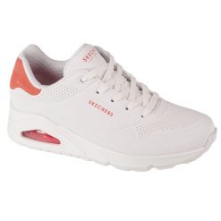 Buty sportowe Sneakersy damskie, Skechers Uno - Pop Back. Białe buty sportowe lifestyle Skechers, bez wzorów, z materiału, bez zapięcia, trekkingowe. Za 359.99 zł.