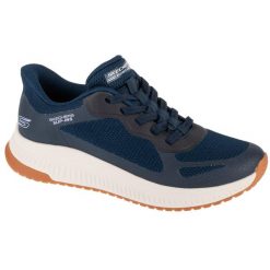 Buty sportowe Sneakersy damskie, Slip-Ins: Bobs Squad 4 - Staple Look. Niebieskie buty sportowe lifestyle Skechers, bez wzorów, bez zapięcia, trekkingowe, skechers sport. Za 359.99 zł.