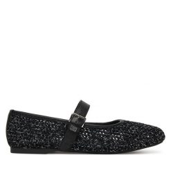 Baleriny Tommy Jeans. Czarne baleriny Tommy Jeans, bez wzorów, z jeansu, bez obcasa, bez zapięcia. Za 409.99 zł.