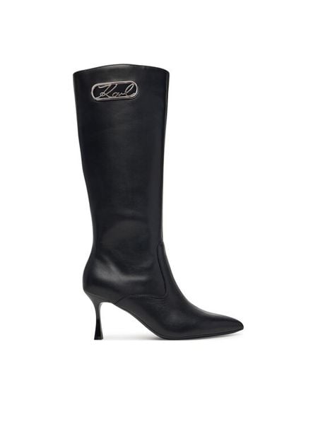 KARL LAGERFELD Kozaki Sienna KL32770 Czarny. Czarne kozaki KARL LAGERFELD, bez wzorów, ze skóry, bez obcasa, na szpilce, bez zapięcia. Za 1,429.00 zł.