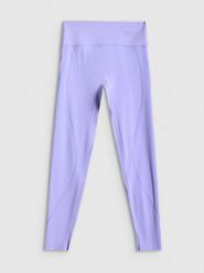 4F Legginsy treningowe szybkoschnące damskie - fioletowe M. Fioletowe legginsy 4f, bez wzorów, z materiału. Za 169.99 zł.