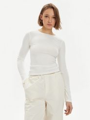 Gina Tricot Bluzka 20789 Biały Slim Fit. Białe bluzki Gina Tricot, xl, bez wzorów, z wiskozy, bez kołnierzyka, bez ramiączek. Za 89.99 zł.