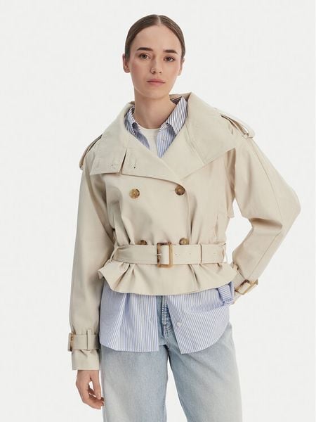 Tommy Hilfiger Trencz WW0WW50768 Beżowy Oversize. Brązowe płaszcze Tommy Hilfiger, xl, bez wzorów, z bawełny, bez kaptura. Za 726.99 zł.