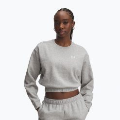 Bluza Under Armour Rival Fleece Piped Crew. Szare bluzy Under Armour, bez wzorów, sportowe, bez ramiączek, bez kaptura. Za 199.99 zł.