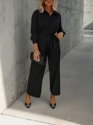 Milan Kiss Kombinezon w kolorze czarnym rozmiar: L. Czarne kombinezony Milan Kiss, l, bez wzorów, z tkaniny, bez kołnierzyka, bez ramiączek. Za 173.99 zł.