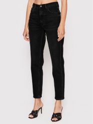 Guess Jeansy W2YA21 D4QD1 Czarny Mom Fit. Czarne jeansy Guess, z aplikacjami, z bawełny. Za 479.99 zł.