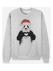 WOOOP Bluza "Santa Panda" w kolorze szarym rozmiar: M. Szare bluzy bez kaptura Wooop, m, bez wzorów, bez kaptura. Za 100.99 zł.
