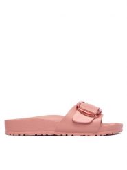 Birkenstock Klapki Madrid Big Buckle 1032033 Różowy. Czerwone klapki Birkenstock, bez wzorów, z syntetyku, bez obcasa, bez zapięcia. Za 249.99 zł.
