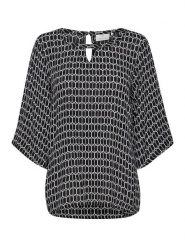 Kaffe Bluzka "Hildur" w kolorze kremowo-czarnym rozmiar: 36. Czarne bluzki Kaffe, bez wzorów, z wiskozy, bez kołnierzyka, bez ramiączek. Za 97.32 zł.