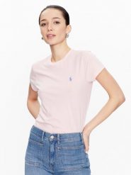 Polo Ralph Lauren T-Shirt 211898698004 Różowy Regular Fit. Czerwone t-shirty Polo Ralph Lauren, m, bez wzorów, z bawełny, bez kołnierzyka, bez ramiączek. Za 329.99 zł.