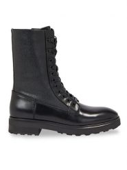 Calvin Klein Trapery Cleat Combat Boot - Epi Mono Mix HW0HW01713 Czarny. Czarne traperki Calvin Klein, bez wzorów, ze skóry, bez obcasa, bez zapięcia. Za 1,099.00 zł.