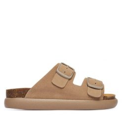 Klapki Scholl. Brązowe klapki Scholl, bez wzorów, bez obcasa, bez zapięcia. Za 421.99 zł.