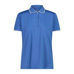 Damska koszulka polo CMP. Niebieskie t-shirty sportowe CMP, bez wzorów, bez ramiączek. Za 136.65 zł.