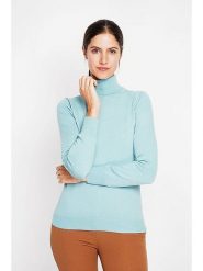 ASSUILI Golf w kolorze turkusowym rozmiar: 38. Niebieskie swetry Assuili, bez wzorów, klasyczne, bez ramiączek. Za 108.99 zł.