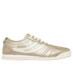 Buty sportowe damskie Skechers Topnotch Shimmer Chic. Żółte buty treningowe Skechers, bez wzorów, z nubiku, bez zapięcia. Za 309.50 zł.