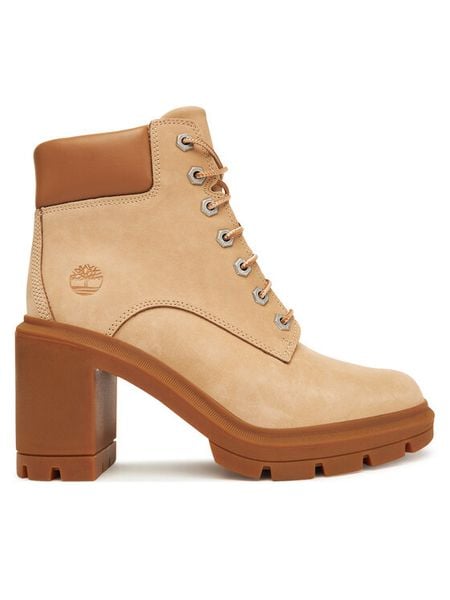 Timberland Trzewiki Allington TB0A2CKCEN71 Beżowy. Brązowe botki Timberland, bez wzorów, z nubiku, bez obcasa, na słupku, bez zapięcia. Za 679.99 zł.