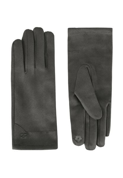 Rękawiczki damskie z funkcją dotykową H-FERGIE. Szare rękawiczki Volcano, bez wzorów, z puchu, eleganckie. Za 59.99 zł.