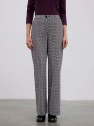 BGN Spodnie w kolorze czarno-białym rozmiar: 40. Czarne spodnie materiałowe BGN, bez wzorów, z materiału, z podwyższonym stanem. Za 134.85 zł.